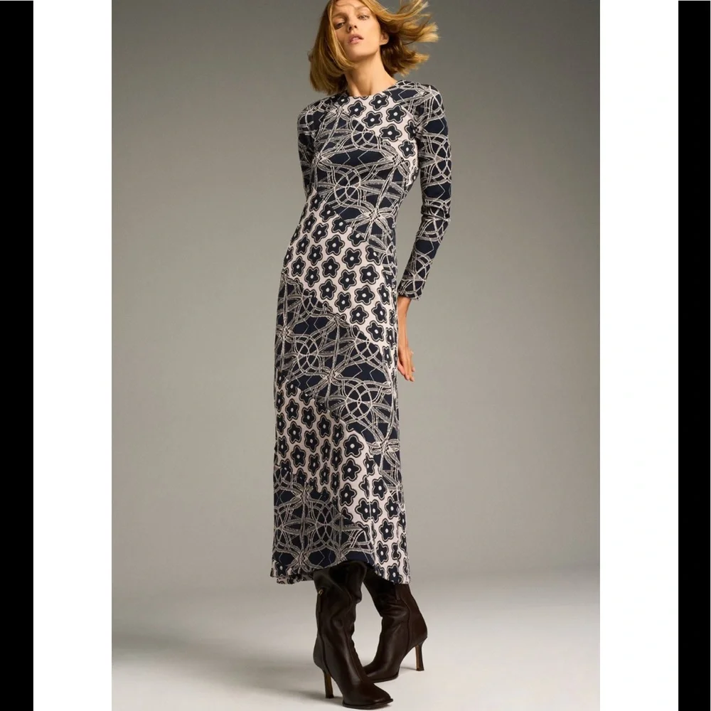 ZARA NWT LONG JACQUARD DRESS πΈ - Picture 3 of 10